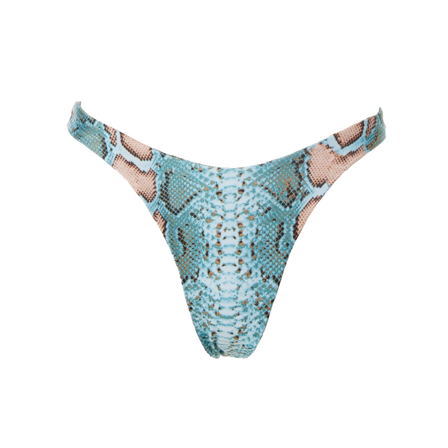 TAYLOR HIGH WAIST BIKINI BOTTOMS BLUE SNAKE