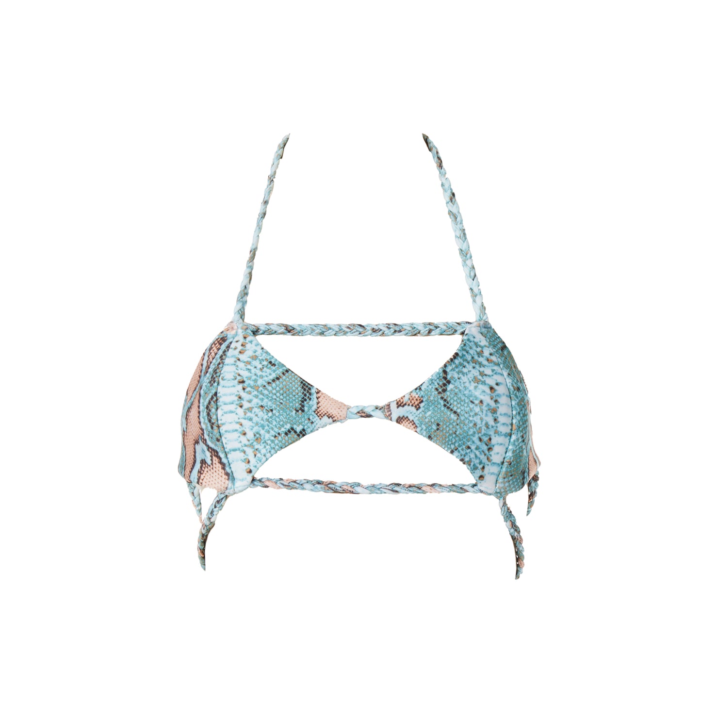 LA SIRENA BRAIDED BIKINI TOP BLUE SNAKE
