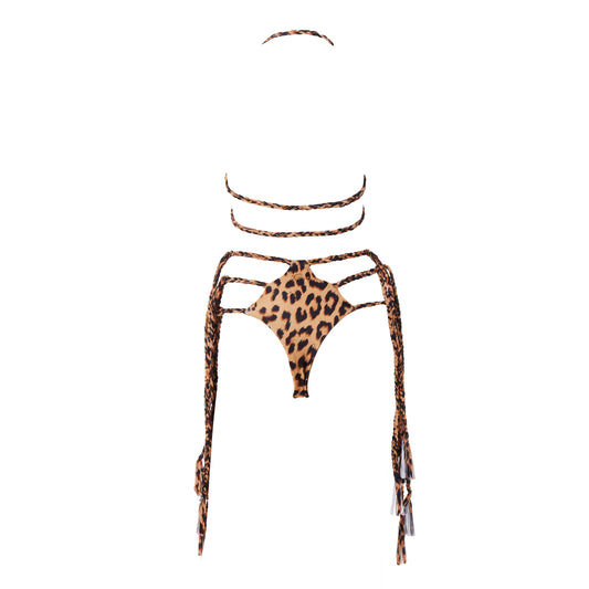 LA SIRENA BRAIDED BIKINI BOTTOM LEOPARD